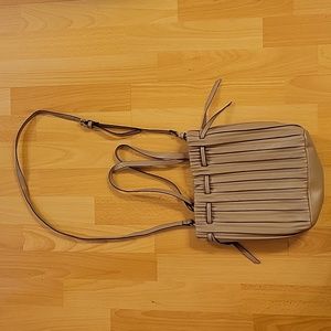Zara Pleated Bucket Bag in Beige or Tan